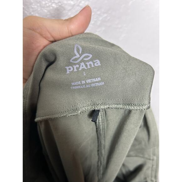 PrAna Koen Flat Front Short Womens US Size Large Green Pockets Stretch Waist - Picture 3 of 6